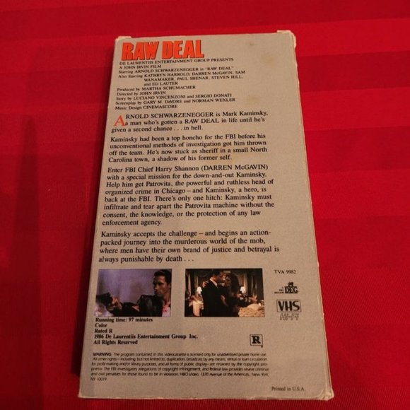 VINTAGE 1986 V.H.S. COPY OF RAW DEAL!!! - Picture 4 of 4